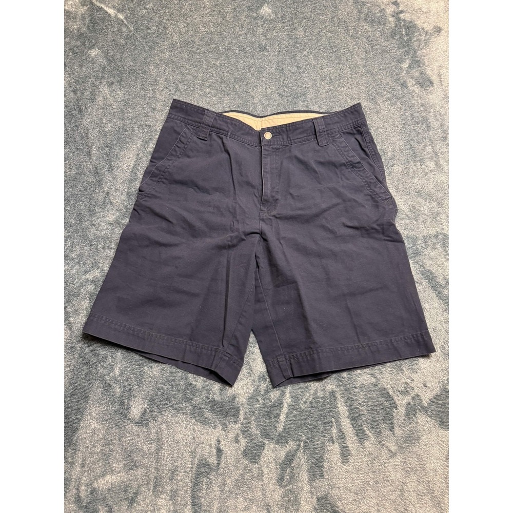 Columbia Chino Shorts 36 Mens Navy Blue Flat Front Cotton XM4345